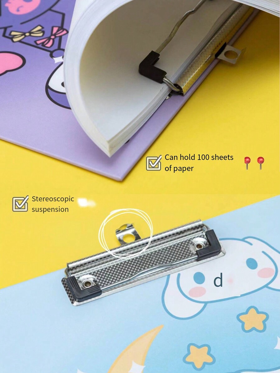 1pc Kuroomi Thick A4 Clipboard Folder, Hardboard Clip Drawing Board For