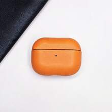 全覆盖纯色 PU 耳机保护壳，兼容 Airpods 2/3/Pro/Pro2，黑色/橙色/棕色/金棕色
