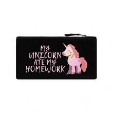 Grindstore My Unicorn Ate My Homework Pencil Case (Black) - Black - View 1