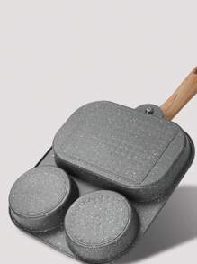 4-Hole Non-Stick Fry Pan - Perfect For Eggs, Pancakes, Burgers & More - Wooden Handle & Induction Cooker Compatible Seafood Boil - Multicolor - View 11