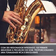 Braçadeira De Couro Ressonador Saxofonista Sax Alto Música - Preto - Visão 5