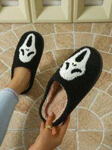New Women's Halloween Atmosphere Slippers, Cute And Funny, For Autumn And Winter - Black - View 2