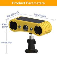 1 pezzo Luce di allarme ad energia solare gialla, lampada a sensore solare a infrarossi, luce di allarme solare con lampeggio, repellente antifurto per animali, adatto per casa, fattoria, frutteto, garage