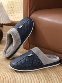 Nouvelles mules en PU imperméables, semelle souple doublée thermique épaisse, pantoufles chaudes pour femmes, convenant pour l'intérieur et l'extérieur, automne/hiver