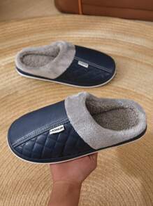 Nouvelles mules en PU imperméables, semelle souple doublée thermique épaisse, pantoufles chaudes pour femmes, convenant pour l'intérieur et l'extérieur, automne/hiver