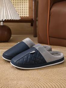 Nouvelles mules en PU imperméables, semelle souple doublée thermique épaisse, pantoufles chaudes pour femmes, convenant pour l'intérieur et l'extérieur, automne/hiver