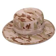 1pc Tactical Cap, Breathable Outdoor Climbing Camping Fishing Sunscreen Wide Brim Hat For Sun Protection, Camouflage