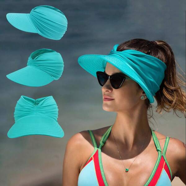 1pc Women's Beach Sun Hat UPF50+ Sun Protection Hat, Outdoor Sports Beach Hat
