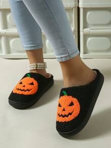 Papuci de damă cu atmosferă de Halloween, drăguți și amuzanți, toamnă și iarnă - Negru - Vizualizare 6