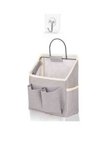 1入組掛飾收納簡約風織物懸掛收納籃 - 灰色 - 查看 13