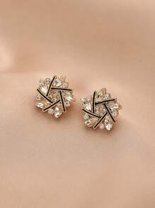 Rhinestone Decor Stud Earrings - Multicolor - View 3