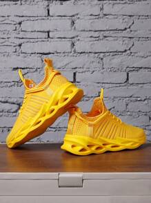 Men's Breathable Casual Running Shoes, Four Seasons - Yellow - View 3