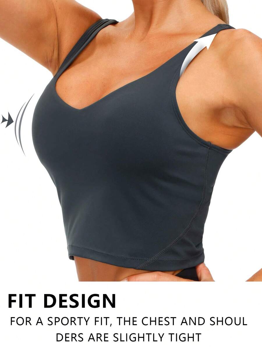 GEMCHO Tight Fitting Tank Top Longline Wirefree Padded With Medium