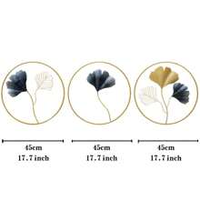 3pcs/Set Ginkgo Leaf Decor Wall Hanging, Modern Stylish Indoor Home Living Room Bedroom Metal Wall Decor Gifts Birthday Graduation E-I-D