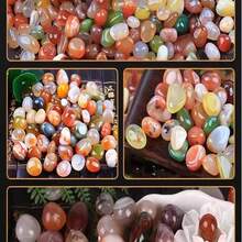 1入組雨花石原石魚缸裝飾花盆，多肉鋪路，五彩石庭園觀賞水耕石