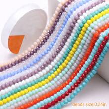 0.4cm/0.6cm Crystal Glass Flat Beads, 15 Solid Colors, With String Bag And Elastic Cord Roll, DIY Handmade Jewelry Accessories, Clothing & Shoe Decoration, Mobile Phone Chains Braiding Materials, Gift Making Supplies - 15 Colors Yarn Bag Flat Beads - View 4