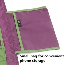 Portable Foldable Shopping Bag With Drawstring Closure For Outdoor Travel, Reusable Tote Bag For Grocery Shopping, And Storage - Burgundy - View 8