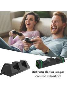 Base Cargador Doble De Controles Con 2 Baterías y 4 Tapas Para Consola One/Series X|S - Negro - Ver 5