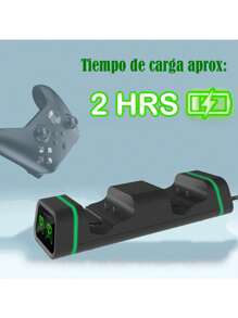 Base Cargador Doble De Controles Con 2 Baterías y 4 Tapas Para Consola One/Series X|S - Negro - Ver 7