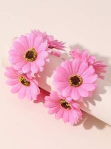 2pcs Daisy Flower Hair Ties For Girls, Daily Decoration - Multicolor - View 8
