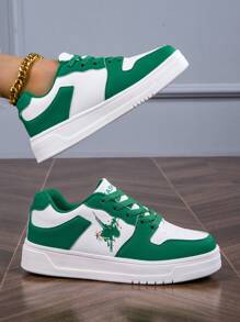 Tênis de Skate Branco Casual e Confortável, Tênis Esportivos Respiráveis, Tênis de Caminhada Fashion, Tênis de Skate para Atividades Ao Ar Livre