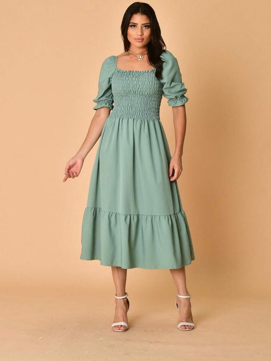 Women Dresses - Mint Green - View 1