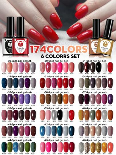  XEIJAYI 6Pcs 7.3Ml Nail Gel Polish Set UV LED Soak Off Gel Polish: Get Creative With Colorful Mousse Gel Nail Polish For Home Salon Nail Art DIY For Nails