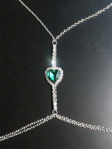 1pc Bohemian Rhinestone Necklace - Sexy Women's Body Jewelry Gift For Intimate Wear - Multicolor - View 3