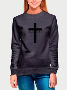 Teen Girls Sweatshirts - 深灰色 - 查看 1