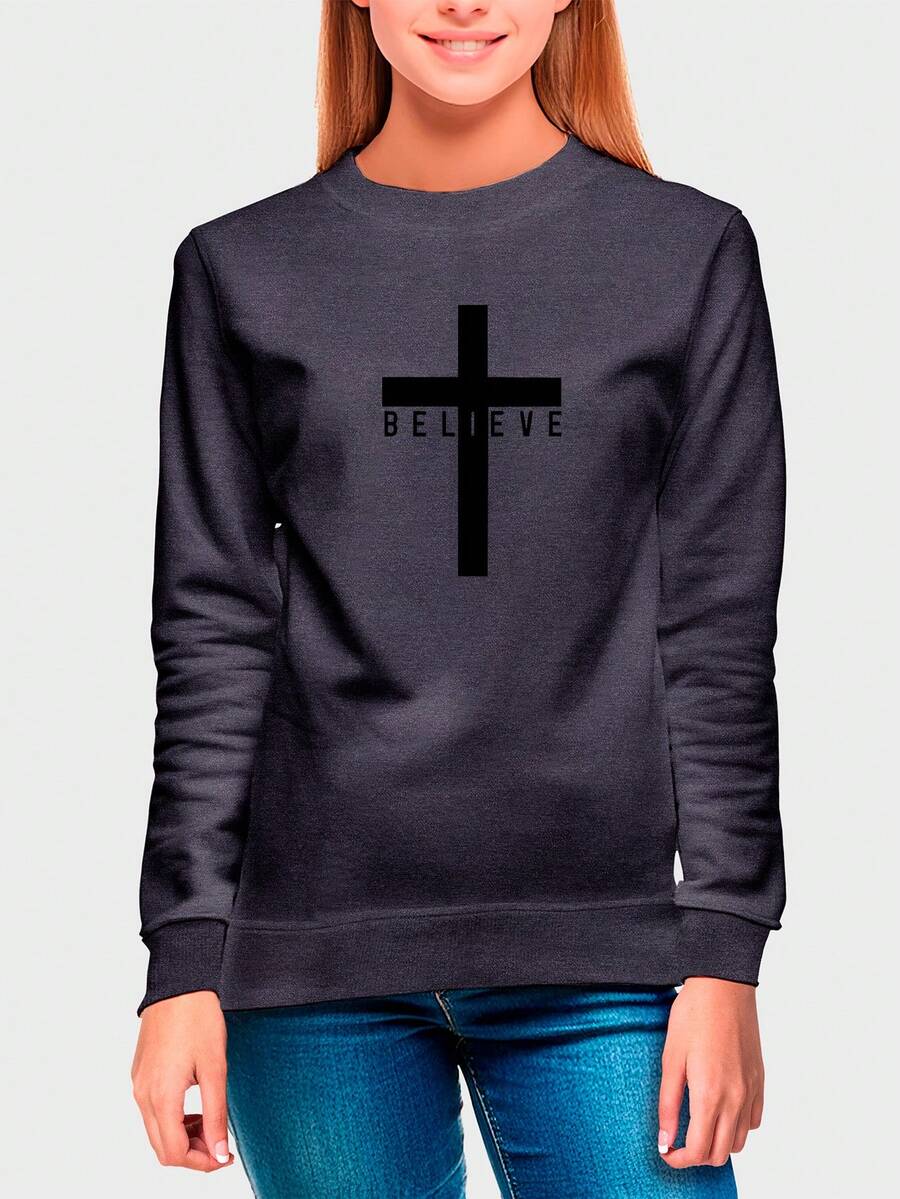 Teen Girls Sweatshirts - 深灰色 - 查看 1