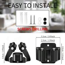 1pc/4pcs/6pcs/12pcs Wall-Mounted Broom Holder Clips, Stainless Steel Mop Storage Racks, Multi-Purpose Organizer Racks, Garage Laundry Room Space Saving Broom Holders, Bathroom Tool Storage Racks, Other Tools Organization Storage - Black - View 4