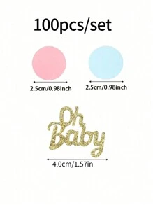 1 套 100 件宝宝性别揭晓生日派对五彩纸屑桌面装饰纸屑，颜色随机婴儿淋浴家庭装饰礼物