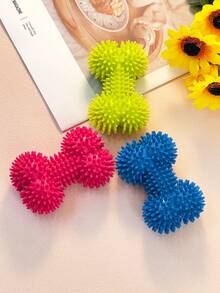 1pc Pet Dog Chew Toy, Durable Squeaky Bone Shaped Teething Toy, For Pet Use Only - Multicolor - View 1