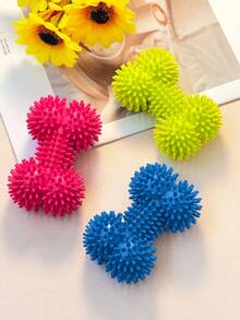 1pc Pet Dog Chew Toy, Durable Squeaky Bone Shaped Teething Toy, For Pet Use Only - Multicolor - View 3
