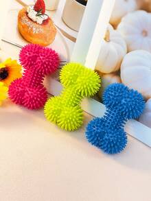 1pc Pet Dog Chew Toy, Durable Squeaky Bone Shaped Teething Toy, For Pet Use Only - Multicolor - View 2