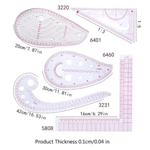 Set de regla métrica francesa con curva para coser, medición, confección, dibujo, manualidades. Regla curva métrica francesa, regla de costura, herramienta para sastres, herramientas de costura, regla de sastre multifuncional, regalo para el Día de la Madre, regalos del Día de la Madre para mujeres