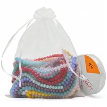0.4cm/0.6cm Crystal Glass Flat Beads, 15 Solid Colors, With String Bag And Elastic Cord Roll, DIY Handmade Jewelry Accessories, Clothing & Shoe Decoration, Mobile Phone Chains Braiding Materials, Gift Making Supplies - 15 Colors Yarn Bag Flat Beads - View 9