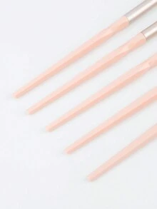 5件組眼妝刷套組 攜便式眼影刷、眼線刷、暈染刷、遮瑕刷、眉刷、鼻影刷，完整彩妝刷組，鑽石手柄設計讓彩妝塗抹更佳且易於抓握，多色可選：藍色、粉色、黃色、白色 - 彩色 - 查看 4
