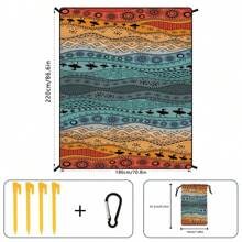 1 pièce Tapis de plage imperméable d'extérieur, tapis de pique-nique de style bohème séchage rapide, tapis de sol de camping