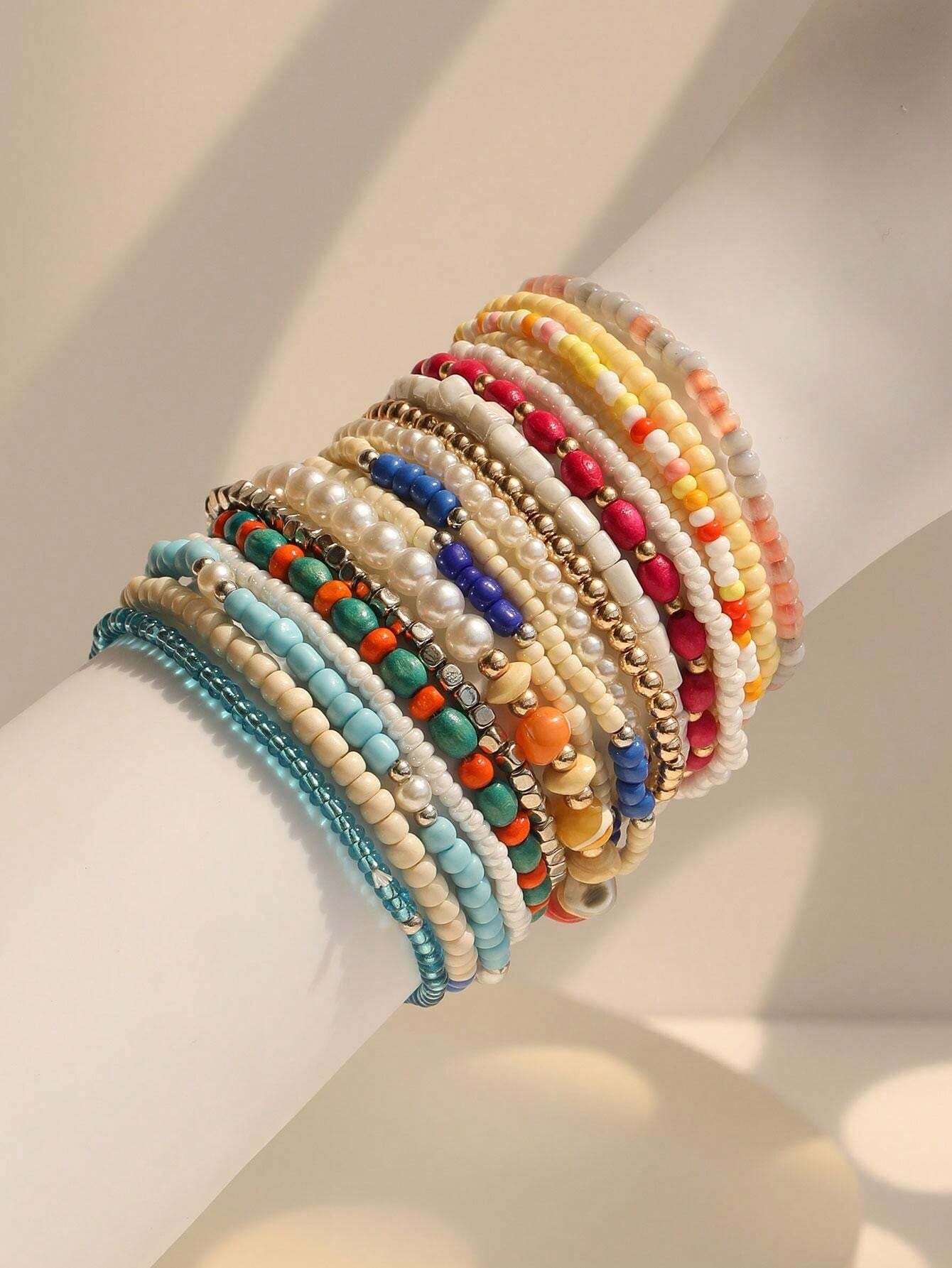 BPTRKOM 12 Pezzi Set Bracciali Donna - Multi Bracciale Oro Bohémien Dorati per Ragazze Braccialetti Lisci a Strati Punk Grosso per donne e ragazze, Stile elegante ed esotico, Stile bohémien