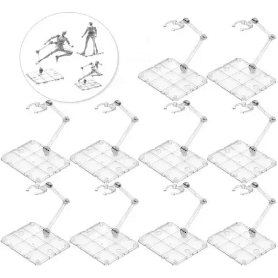 Soporte para Figuras de Acción, 10 Juegos de Acrílico Transparente, Soporte para Figuras de Acción, Base de Soporte para Exhibición de Figuras de Anime - transparente - Ver 1