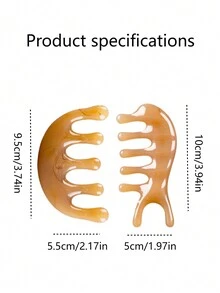 2入組穴位按摩梳，頭皮按摩器，平順穴位按摩器，適用於男女頭部治療，特殊寬齒梳子 - 彩色 - 查看 7