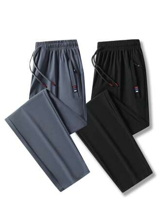 男士纯色松紧腰薄款休闲户外徒步旅游跑步骑行运动裤