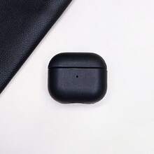 全覆盖纯色 PU 耳机保护壳，兼容 Airpods 2/3/Pro/Pro2，黑色/橙色/棕色/金棕色