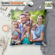 1 pièce d'oreiller décoratif carré personnalisable (avec noyau d'oreiller) pour salon, chambre à coucher, canapé, personnalisé avec des photos de famille, des selfies, des photos d'animaux, de beaux paysages ou tout autre image, oreiller doux et très élastique