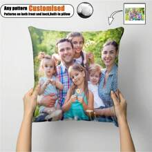 1 pièce d'oreiller décoratif carré personnalisable (avec noyau d'oreiller) pour salon, chambre à coucher, canapé, personnalisé avec des photos de famille, des selfies, des photos d'animaux, de beaux paysages ou tout autre image, oreiller doux et très élastique