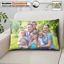 1 pièce d'oreiller décoratif carré personnalisable (avec noyau d'oreiller) pour salon, chambre à coucher, canapé, personnalisé avec des photos de famille, des selfies, des photos d'animaux, de beaux paysages ou tout autre image, oreiller doux et très élastique