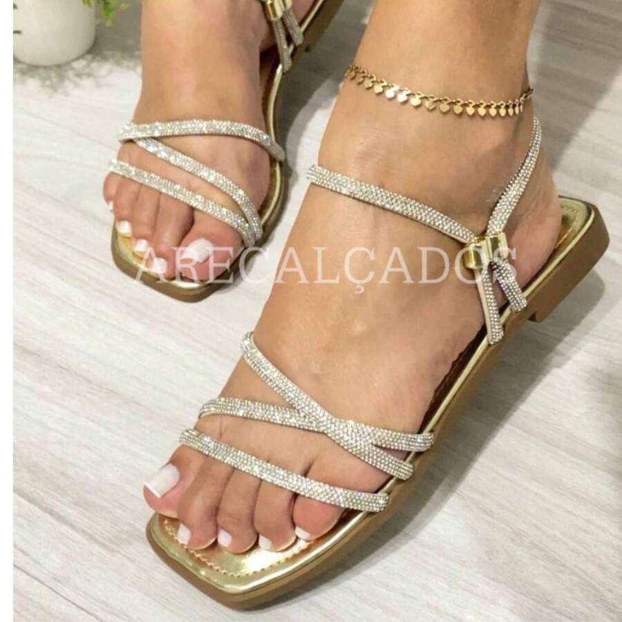 Women Flat Sandals - 金色 - 查看 1