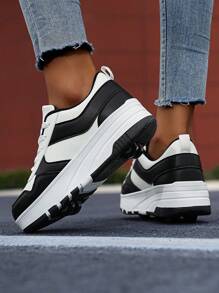 Nuevas zapatillas de mujer 2024 de moda casual, con transpirable suela gruesa, cuña oculta y patines extraíbles, aptas para actividades al aire libre y correr
