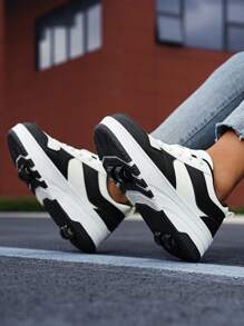 Nuevas zapatillas de mujer 2024 de moda casual, con transpirable suela gruesa, cuña oculta y patines extraíbles, aptas para actividades al aire libre y correr